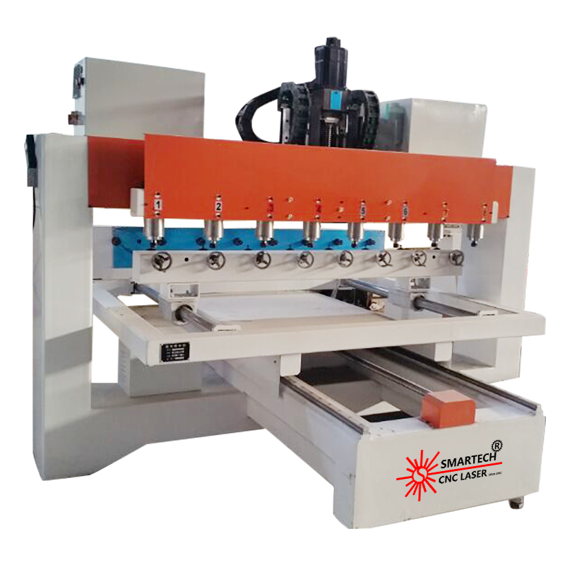 Patas de muebles para hacer enrutador de madera Cnc, husillos múltiples, 1530, cuarto eje giratorio con 8 cabezales, máquina enrutadora CNC para carpintería 3D