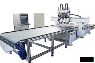 Enrutador CNC ATC anidado con sistema de descarga de carga automática