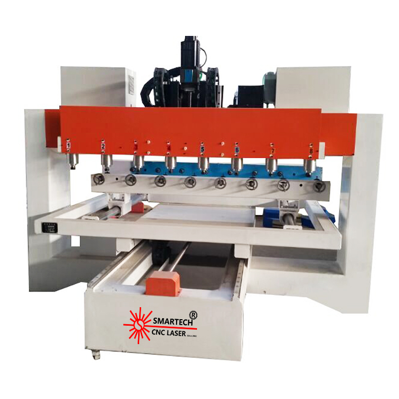 Patas de muebles para hacer enrutador de madera Cnc, husillos múltiples, 1530, cuarto eje giratorio con 8 cabezales, máquina enrutadora CNC para carpintería 3D