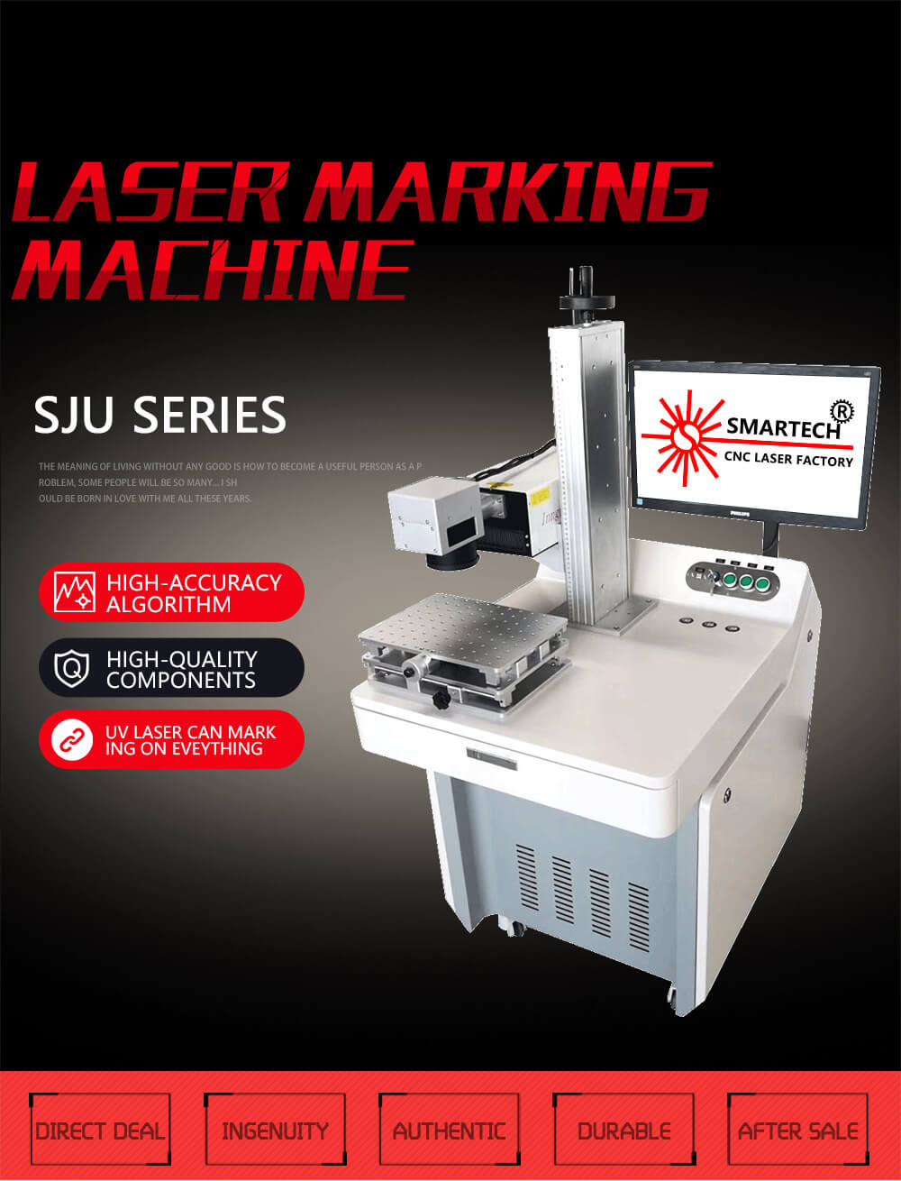  Máquina de marcado láser UV tipo mesa para plástico/cerámica/metal/ABS
